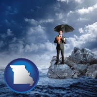 missouri map icon and a business insurance concept photo