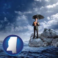 mississippi map icon and a business insurance concept photo
