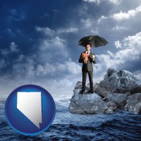 nv map icon and a business insurance concept photo