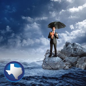 a business insurance concept photo - with Texas icon