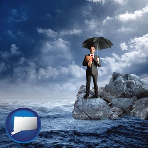 a business insurance concept photo - with Connecticut icon